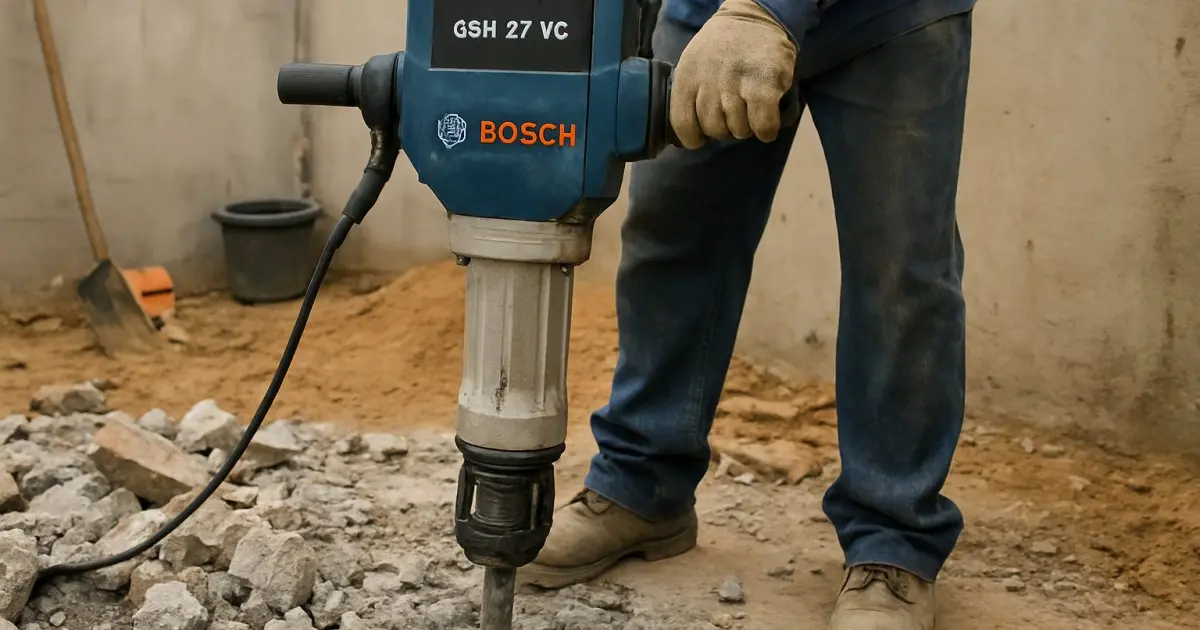Martelete Rompedor Bosch GSH 27 VC em obra na Restinga, Porto Alegre/RS