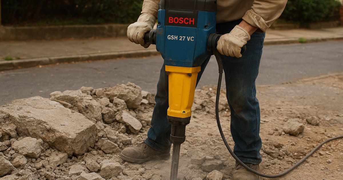 Martelete Rompedor Bosch GSH 27 VC em obra no Moinhos de Vento, Porto Alegre/RS