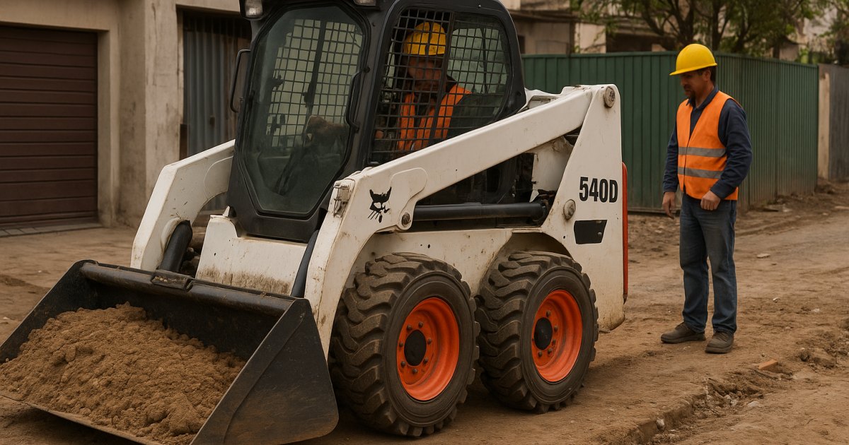 Mini Carregadeira Compacta (Bobcat) em obra na Bela Vista, Porto Alegre/RS