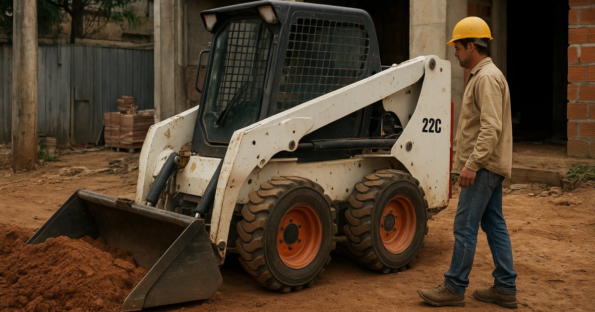 Mini Carregadeira Compacta (Bobcat) em obra na Floresta, Porto Alegre/RS