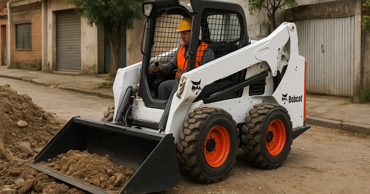 Mini Carregadeira Compacta (Bobcat) em obra na Floresta, Porto Alegre/RS