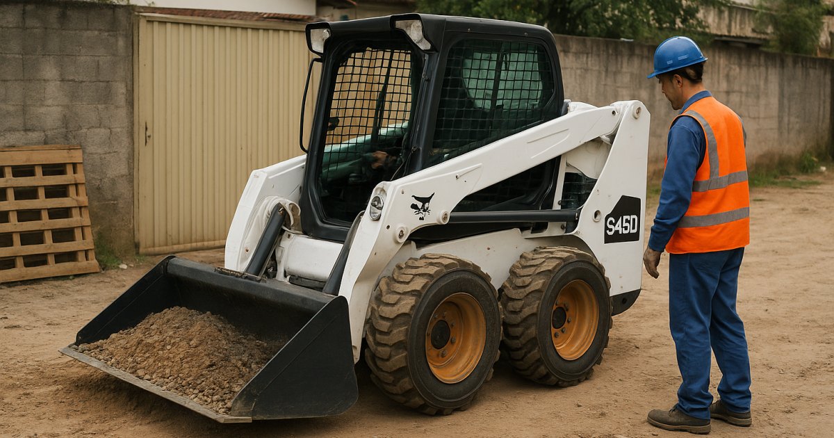 Mini Carregadeira Compacta (Bobcat) em Petrópolis, Porto Alegre/RS para movimentação de materiais em obra