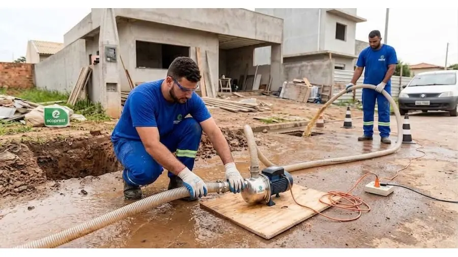 Motobomba Eletroplas MBC aplicada em drenagem temporária de água suja em Porto Alegre